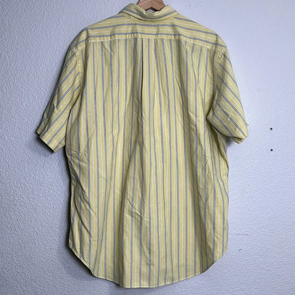 📌5/$25 Ralph Lauren Classic Fit Short Sleeve Button Down Yellow Striped Size XL - Picture 3 of 9